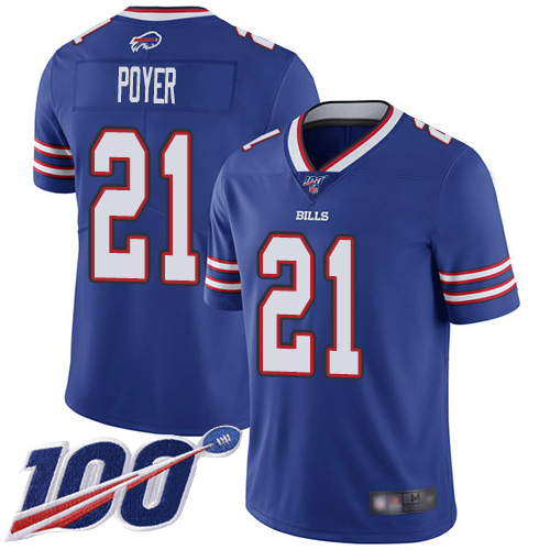 Men Buffalo Bills #21 Jordan Poyer Royal Blue Team Color Vapor Untouchable Limited Player 100th Season NFL Jersey